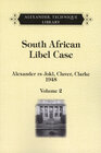 Buchcover South African Libel Case vol. 2
