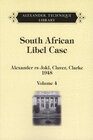 Buchcover South African Libel Case vol. 4