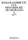 Buchcover Basler Jahrbuch für Historische Musikpraxis / Musik des Mittelmeerraumes und Musik des Mittelalters