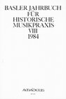 Buchcover Basler Jahrbuch für Historische Musikpraxis / Mittelalterliche Musikinstrumente - Ikonographie und Spielpraxis