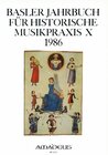 Buchcover Basler Jahrbuch für Historische Musikpraxis / Bildung und Ausbildung in alter Musik