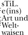 Buchcover sTiL.e(ins) Art und Weltwaisen