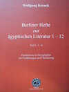 Buchcover Berliner Hefte zur ägyptischen Literatur 1 - 12