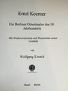 Buchcover Ernst Koerner Ein Berliner Orientmaler des 19. Jahrhunderts