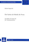 Buchcover Die Syntax als Metrik der Prosa