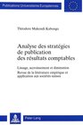 Buchcover Analyse des stratégies de publication des résultats comptables
