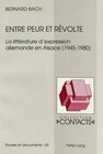 Buchcover Entre peur et révolte