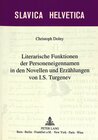 Buchcover Literarische Funktionen der Personeneigennamen in den Novellen und Erzählungen von I.S. Turgenev