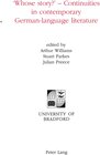 Buchcover 'Whose story?' - Continuities in contemporary German-language literature