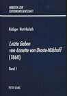 Buchcover «Letzte Gaben von Annette von Droste-Hülshoff» (1860)
