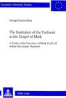 Buchcover The Institution of the Eucharist in the Gospel of Mark