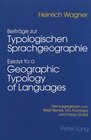 Buchcover Beiträge zur Typologischen Sprachgeographie - Essays to a Geographic Typology of Languages