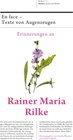 Buchcover Erinnerungen an Rainer Maria Rilke