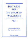 Buchcover Beiträge zur integralen Weltsicht Vol. XX 2006