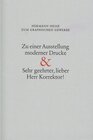 Buchcover Zu einer Ausstellung moderner Drucke & Sehr geehrter, lieber Herr Korrektor!