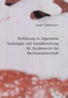 Buchcover Einführung in allgemeine Soziologie und Sozialforschung für Studierende der Rechtswissenschaft