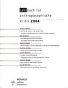 Buchcover Jahrbuch für Anthroposophische Kritik 2004