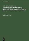Buchcover Deutschsprachige Exilliteratur seit 1933 / USA