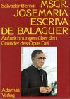 Buchcover Msgr. Josemaría Escrivá de Balaguer