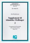 Buchcover Supplement til islandske Ordboeger. Vol. 1-4 Reykjavik 1876 /1879-1885 /1894-1897 /1899 / Supplement til islandske Ordbo