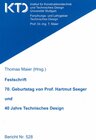 Buchcover Festschrift 70. Geburtstag von Prof. Hartmut Seeger und 40 Jahre Technisches Design