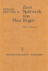 Buchcover Zum Spätwerk von Max Reger