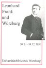 Buchcover Leonhard Frank und Würzburg