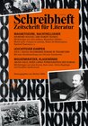 Buchcover SCHREIBHEFT 91: Magnetiseure, Nachthellseher - Raymond Roussel und Robert Desnos / Wolkenkratzer, Klagewände - "Anitas H