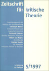 Buchcover Zeitschrift für kritische Theorie / Zeitschrift für kritische Theorie, Heft 5