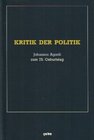 Buchcover Kritik der Politik