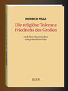Buchcover Die religiöse Toleranz Friedrichs des Großen