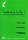 Buchcover Content in Context. Perspektiven der Informationsdienstleistung