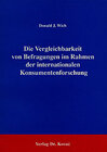 Buchcover Die Vergleichbarkeit von Befragungen im Rahmen der internationalen Konsumentenforschung