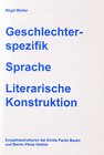 Buchcover Geschlechterspezifik - Sprache - Literarische Konstruktion