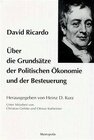 Buchcover Über die Grundsätze der Politischen Ökonomie und der Besteuerung