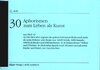 Buchcover Dreissig Aphorismen zum Leben als Kunst