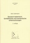 Buchcover Deutsch - Italienisch: Syntaktische und semantische Untersuchungen