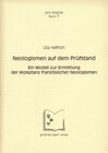 Buchcover Neologismen auf dem Prüfstand