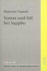 Buchcover Syntax und Stil bei Sappho