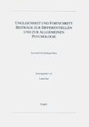 Buchcover Ungleichheit und Fortschritt: Beiträge zur differentiellen und zur allgemeinen Psychologie