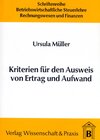 Buchcover Kriterien für den Ausweis von Ertrag und Aufwand.