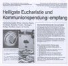 Buchcover Heiligste Eucharistie und Kommunionspendung /-empfang