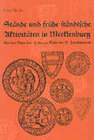 Buchcover Stände und frühe ständische Aktivitäten in Mecklenburg