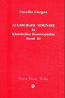 Buchcover Augsburger Seminare in Klassischer Homöopathie