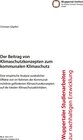 Buchcover Der Beitrag von Klimaschutzkonzepten zum kommunalen Klimaschutz