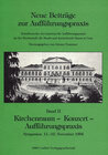 Buchcover Kirchenraum - Konzert - Aufführungspraxis