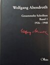 Buchcover Wolfgang Abendroth Gesammelte Schriften / Wolfgang Abendroth