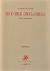 Buchcover Sebastian Brant. Der richterliche Clagspiegel