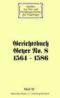 Buchcover Gerichtsbuch Geyer No. 8 (1564 - 1586)