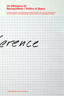 Buchcover On Difference #3. Raumpolitiken/Politics of Space